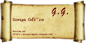 Gonya Géza névjegykártya