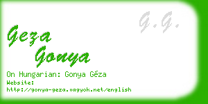 geza gonya business card