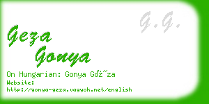 geza gonya business card